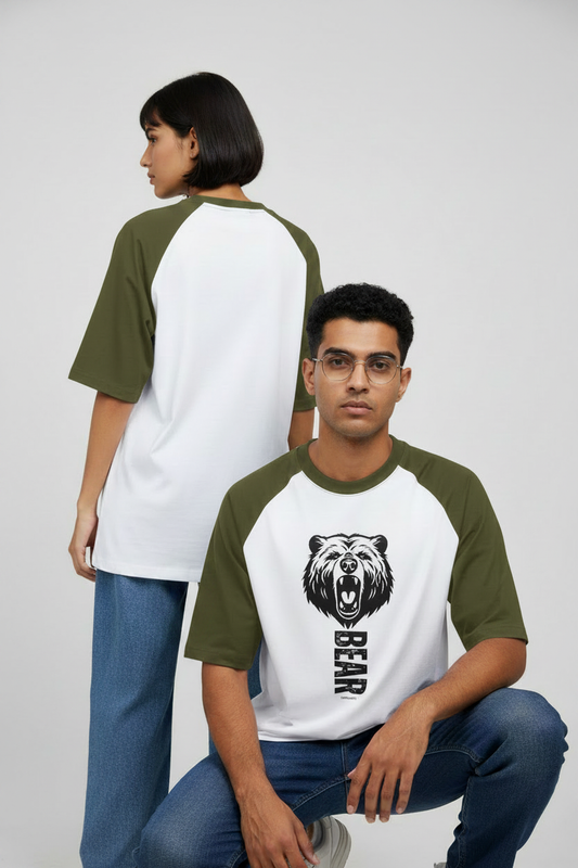 Bear Rage Raglan - Olive Green Correct