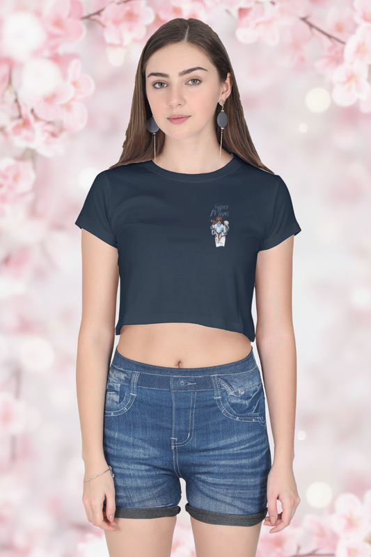 Navy Blue Crop Top - Women's Lifestyle