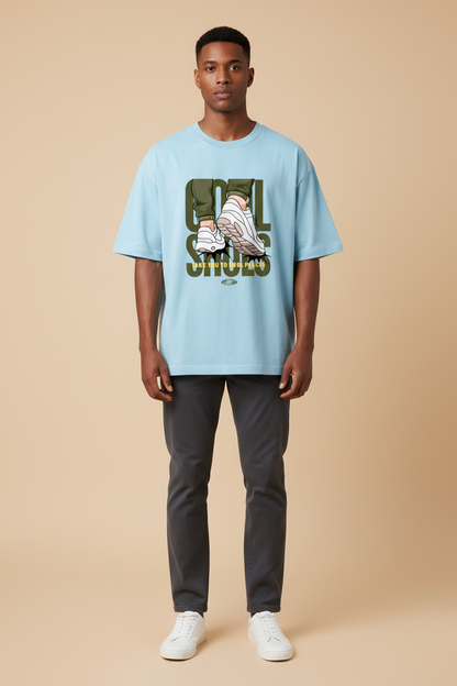 Baby Blue - Beige Background